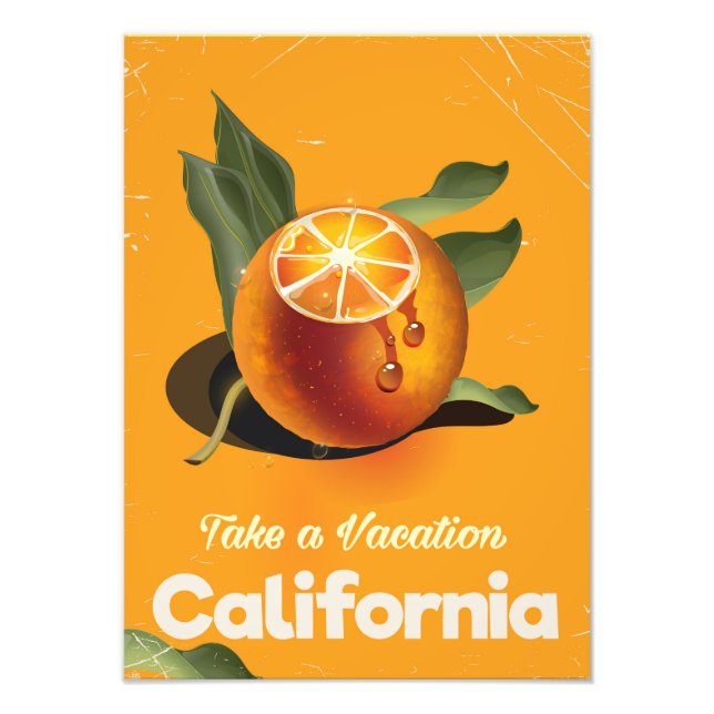 Photo Impression de vacances de style rétro Orange Calif (Devant)