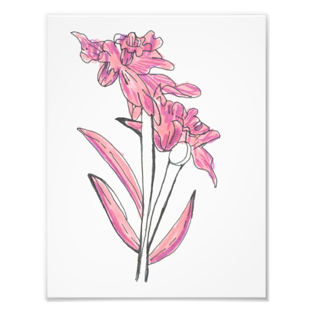 Photo Impression d'orchidée rose (Devant)