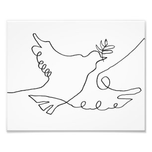 Photo Impression du dessin de ligne de colombe