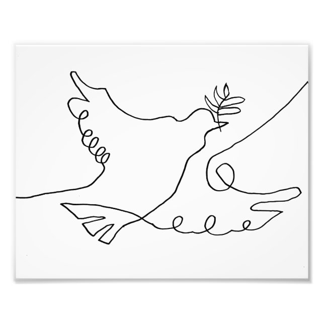 Photo Impression du dessin de ligne de colombe (Devant)