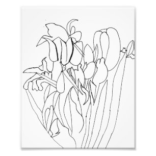 Photo Impression du dessin des fleurs de trait
