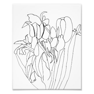 Photo Impression du dessin des fleurs de trait