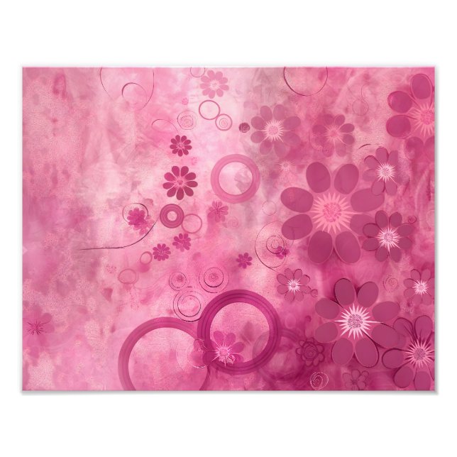 Photo Impression florale rose vibre - Flores Abstraites, (Devant)