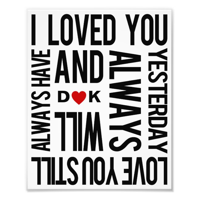 Photo Impression personnalisée "Love You" (Devant)