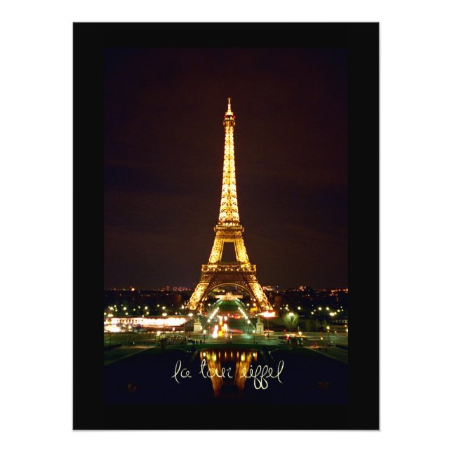 Photo Impression photographique de la Tour Eiffel la nui (Devant)