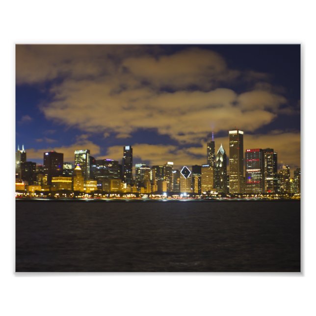 Photo Impression Skyline de nuit de Chicago (Devant)
