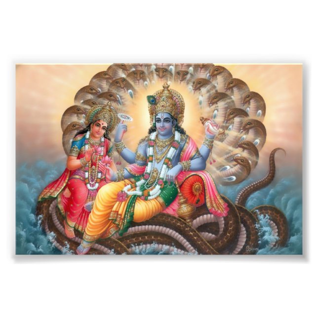 Photo Impression Vishnu & Lakshmi (6 po x 4 po) (Devant)