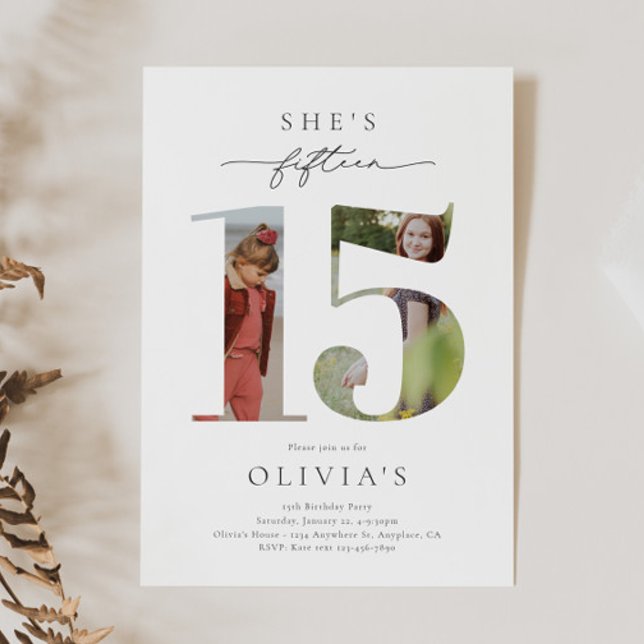 Photo imprimée Invitation à l'anniversaire du 15e  (Créateur téléchargé)