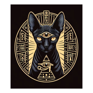 Photo Imprimer Sphynx Chat Gold Evil Eye Art Égypt