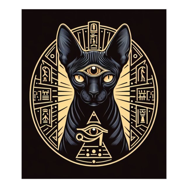 Photo Imprimer Sphynx Chat Gold Evil Eye Art Égypt (Devant)