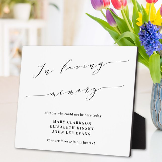 Photo In loving memory wedding sign Tabletop Plaque (Créateur téléchargé)