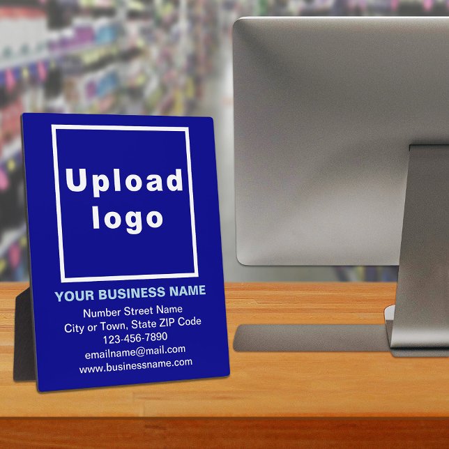 Photo Information d'affaires sur la Plaque bleue (Advertise your business. Build brand name awareness. Your business brand on blue plaque.)