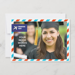 PHOTO INSERT AIRMAIL ~ Invitations Graduation Part