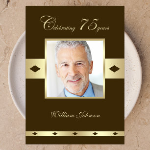 Photo Invitation de fête du 75e anniversaire Brown