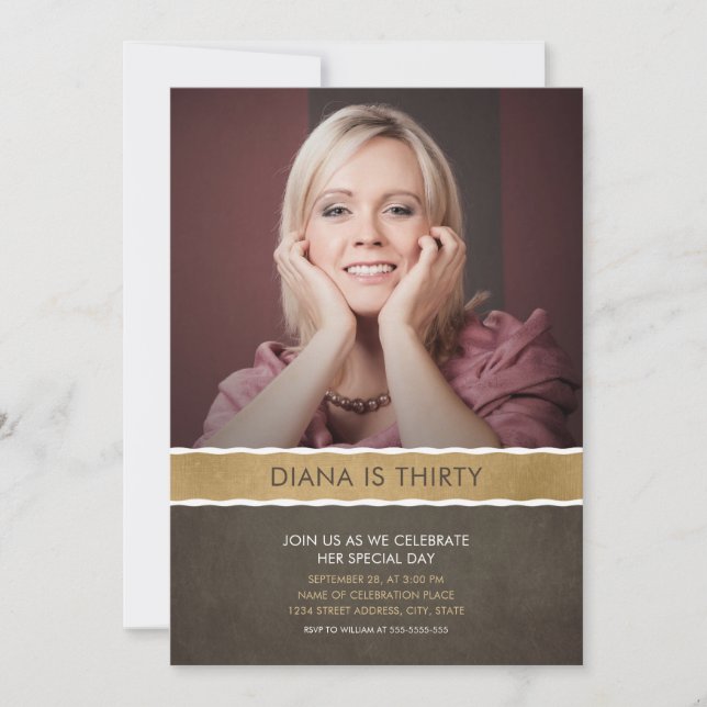 Photo Invitations Anniversaire Photo de la 30e fêt (Devant)