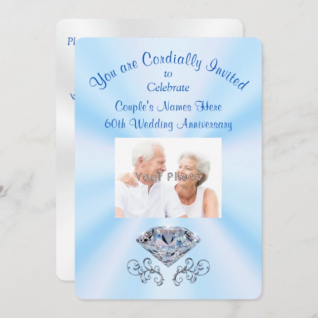Photo Invitations personnalisées du 60e anniversai (Devant / Derrière)