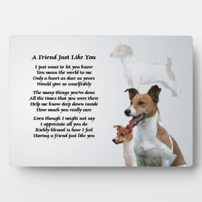 Photo Jack Russell Chien Ami Poème Plaque (Devant)