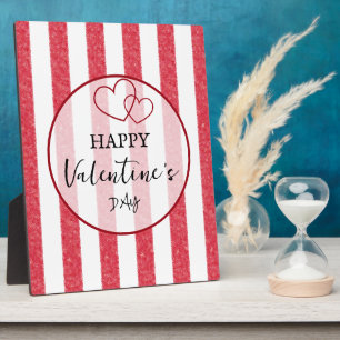 Photo Joyeuse plaque de Saint-Valentin à rayures en form