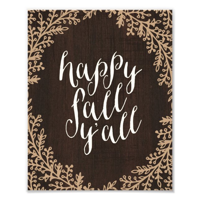 Photo Joyeux automne Y'all | Impression d'art (Devant)