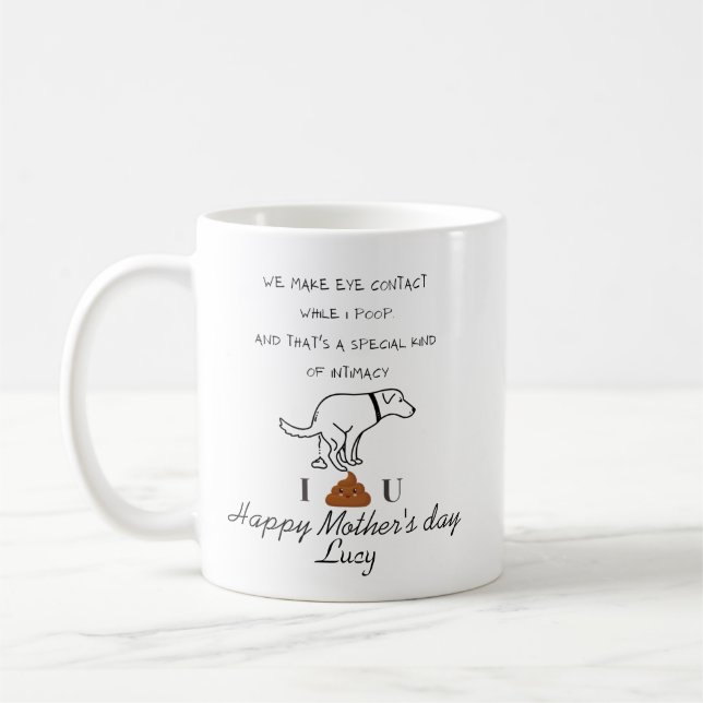 Photo Joyeux chien d'anniversaire poop Café Mug (Gauche)