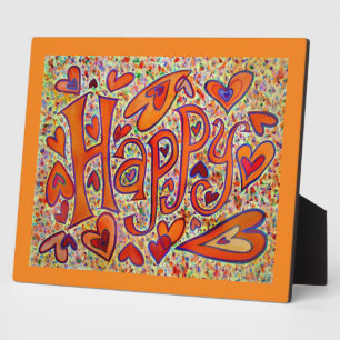 Photo Joyeux Mot Inspirationnel Peinture Poème Plaque