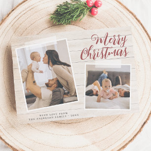 Photo Joyeux Noël Deux photos Carte de vacances