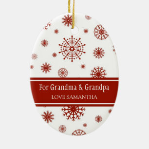 Photo Joyeux Noël Grand-parents Ornement Rouge