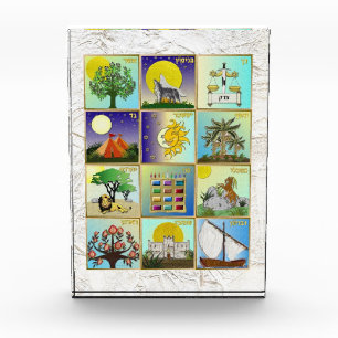 Photo Judaïque 12 Tribus d'Israël bloc acrylique d'art
