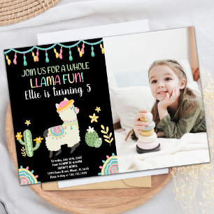 Photo Jump Llama Invitations d'anniversaire