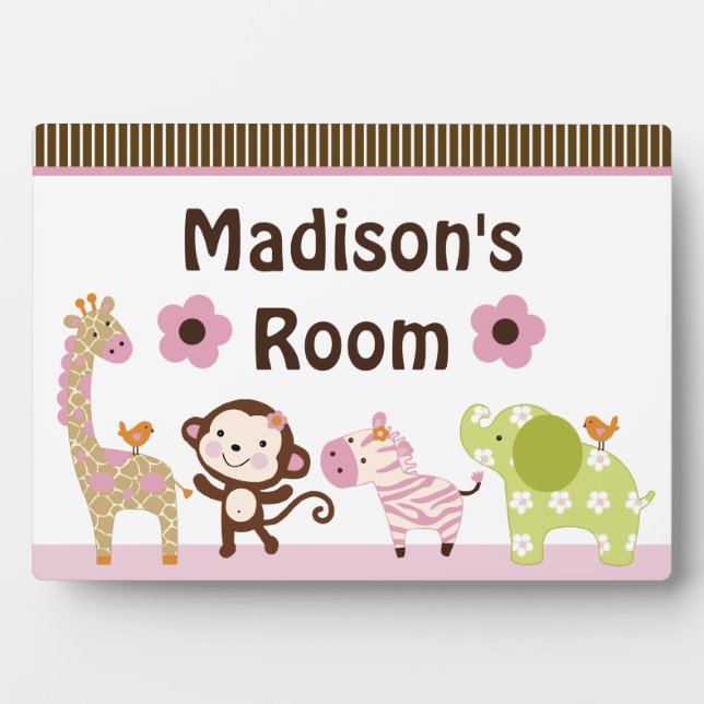 Photo Jungle Jill Girl Animals Plaque (Devant)