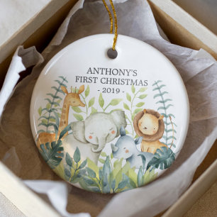 Photo Jungle Premier ornement de Noël du bébé