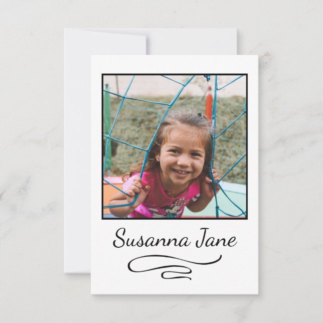 Photo kids simple script moderne design cartes de  (Devant)