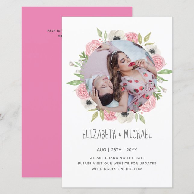 Photo La Moins Chère Changer La Date Floral Wreath (Devant / Derrière)