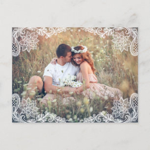 PHOTO LACE vintage ENREGISTRER LA DATE CARTE POSTA