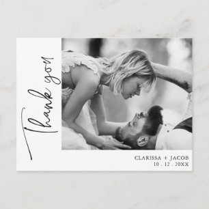 Photo latérale Merci noir Mariage Carte postale