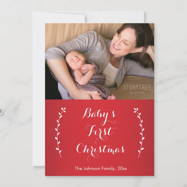 Photo Les premières cartes de Noël du bébé (Devant)