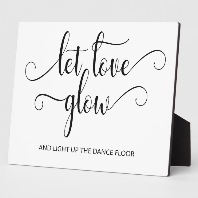 Photo Let love glow wedding sign Tabletop Plaque (Côté)
