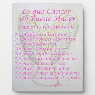 Photo Lo que Cancer no Puede Hacer Poème Peinture Plaque