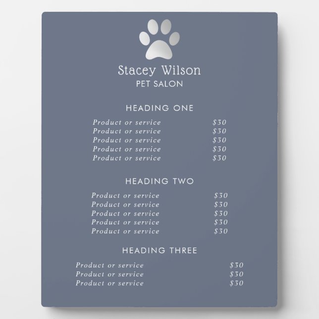Photo Logo Empreinte de patte Faux Silve Foil Et Plaque  (Devant)