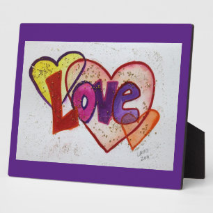 Photo Love Heart Rings Peindre Poème Plaque