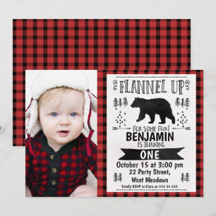 Photo Lumberjack 1er Anniversaire Invitation