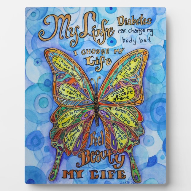 Photo Ma vie Diabète Inspiration Poème Plaque (Devant)