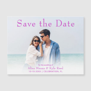Photo Magenta Enregistrer la date Annonce Magnet