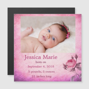 Photo Magnet Baby Faire-part de naissance Baby Gir
