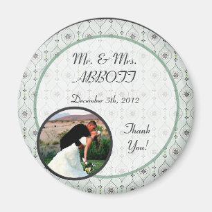 Photo Magnet Blue Flower Motif