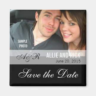 Photo Magnet Réservez la date noir