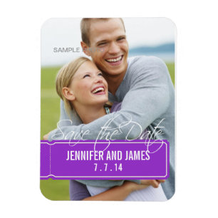 Photo Magnet Réservez la date violet