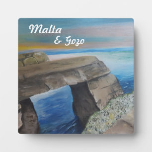 Photo Malte et Gozo Souvenir Tabletop Plaque avec de l'E