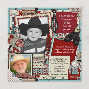 Photo Mans 70th Birthday Party Invitation
