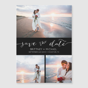 Photo manuscrite Collage noir Enregistrer la date